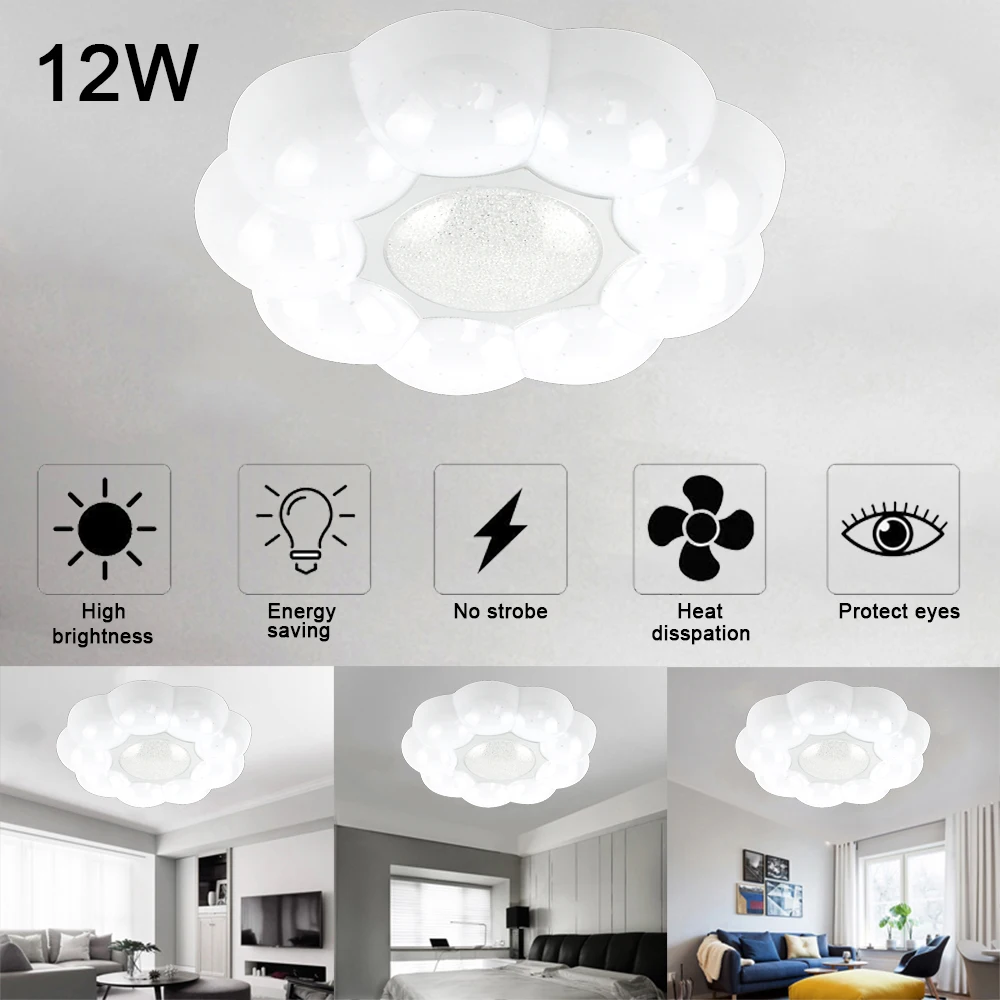 

LED Ceiling Light 12W LED Ceiling Lamp White Flush Mount Lighting Fixture for Living Room Bedroom Dining Room