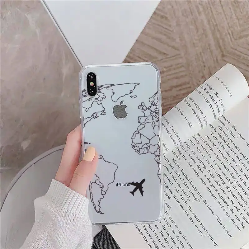 Чехол для телефона с картой мира Just Go iphone 13 8 7 6 6S Plus X 5S SE 2020 XR 11 12 pro XS MAX | Мобильные