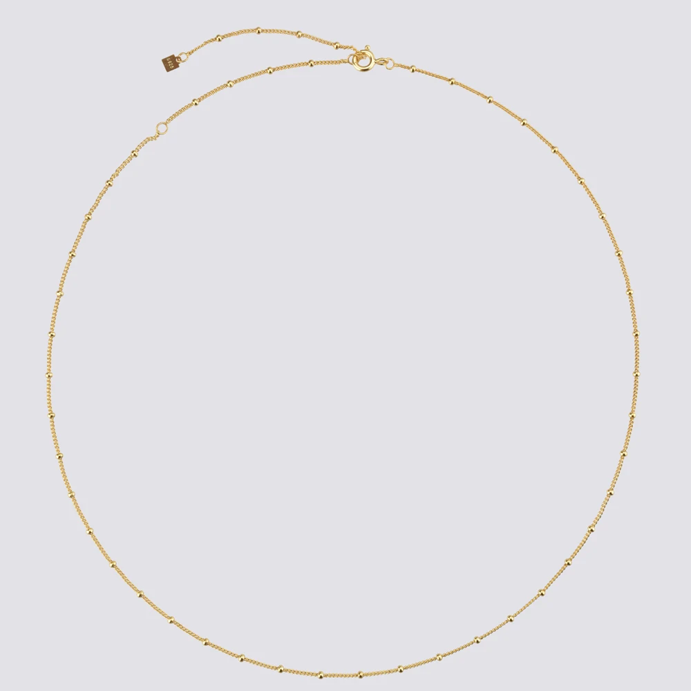 Колье женское из серебра 925 пробы с золотыми бусинами длинная Очаровательная