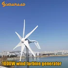 Низкоскоростной ветряной генератор Star 1000 Вт, 12 В, 24 В, 48 В, бесплатная альтернатива энергии, домашняя мельница с гибридным контроллером MPPT