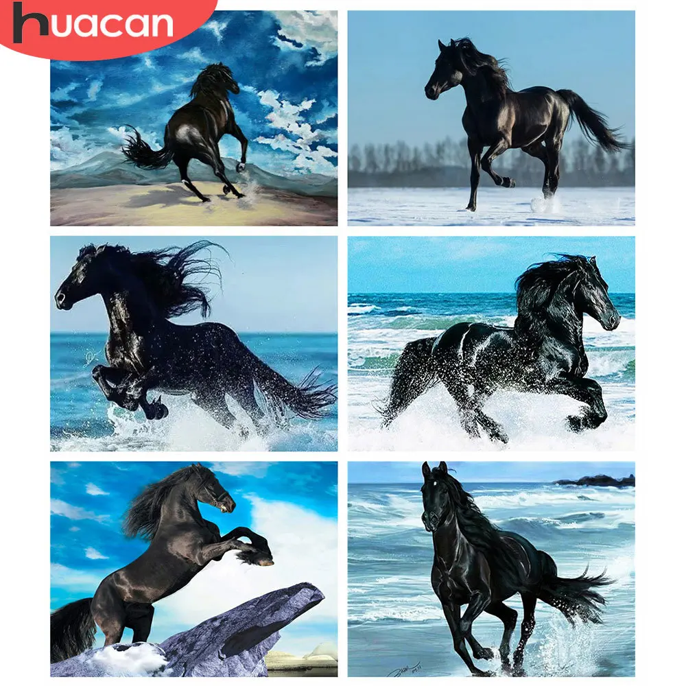 

HUACAN 5d Diamond Painting Animal Mosaic Seaside DIY Diamond Embroidery Animal Rhinestones Pictures Home Decor