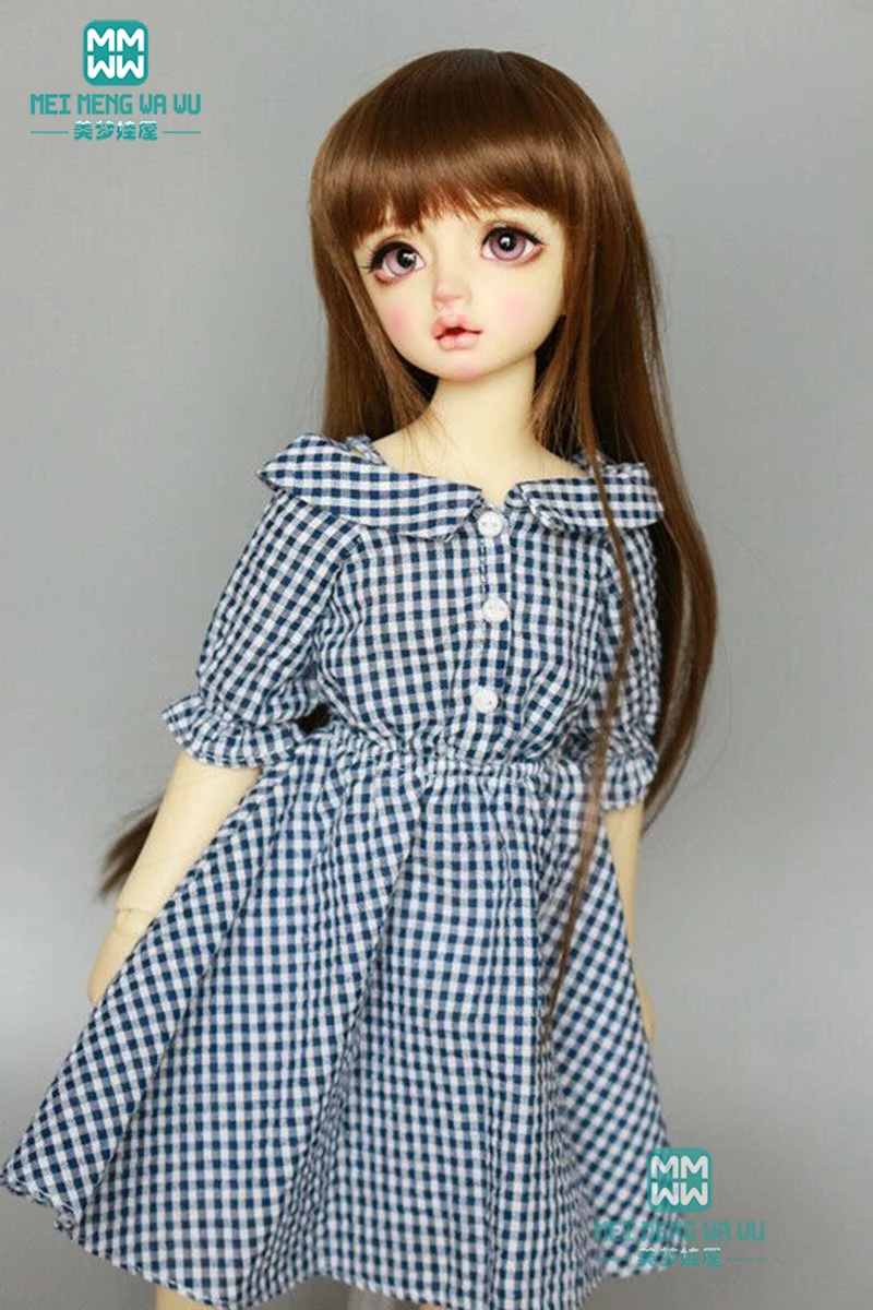 Одежда для куклы 43 см 1/4 BJD аксессуары модный светильник синяя клетчатая юбка