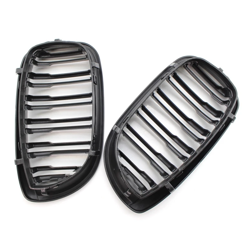 

Front Bumper Kidney Double Line Grille Sport Grill Replacement For-BMW E46 3 Series 2-Door Coupe 2003-2006 Gloss Black