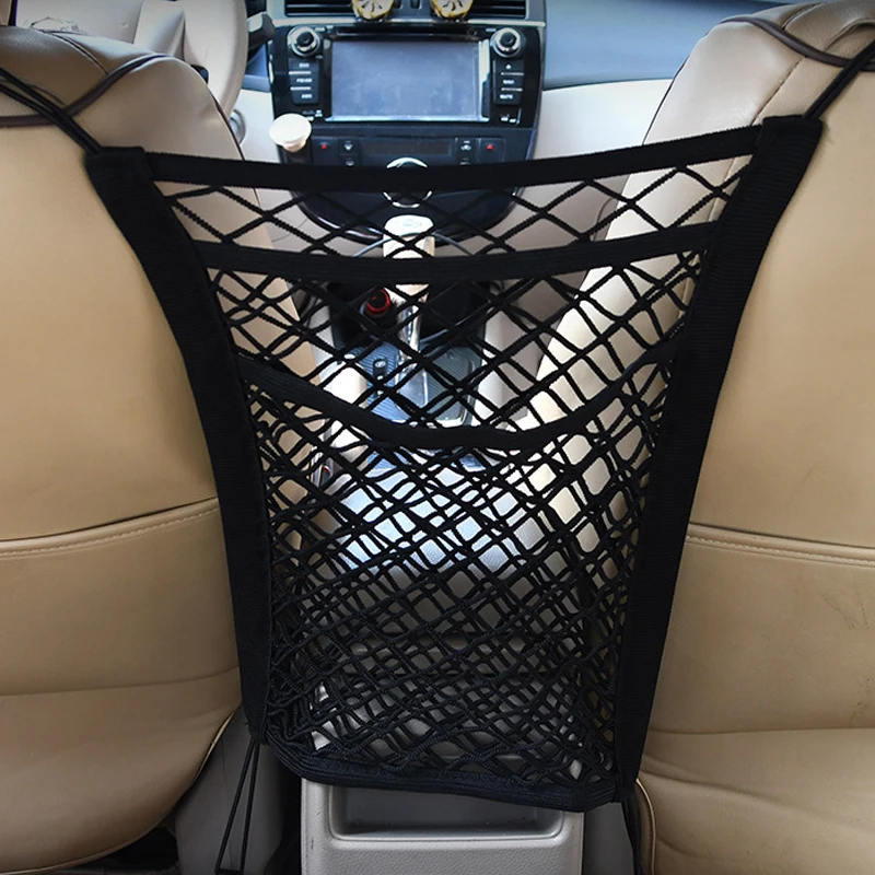 

Strong Elastic Car Organizer Seat Back Car Storage Mesh Net Bag Between Car Seat Luggage Holder Pocket Car Accessories