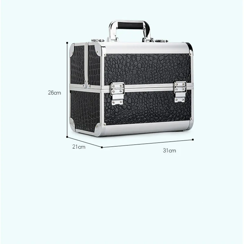 Large Capacity Makeup Box With Drawer Portable Travel Beauty Cosmetic Case Hand Held Organizer Toiletry Make Up Storage Suitcase | Дом и сад