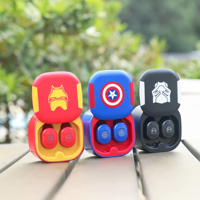 TWS Мстители настоящая Беспроводная Bluetooth 5 0 гарнитура Железный человек Капитан