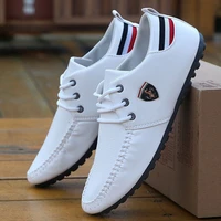 2020 loafers mens leather white flax breathable non slip men driving shoes size 38 44 flats shoes outdoor walking mans footwear