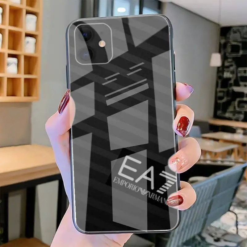 

Luxury Fashion A-Armani Brand Shell Phone Case Tempered Glass For Iphone6plus 6S 7 7plus 8 X XS XSmax XR 11 12 Pro Max 12mini