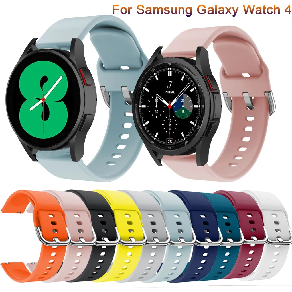 New 20mm Silicone Watchband For Samsung Galaxy Watch 4 44MM 40MM / Galaxy 4 Classic 46mm 42MM band Strap Wristband Bracelet belt