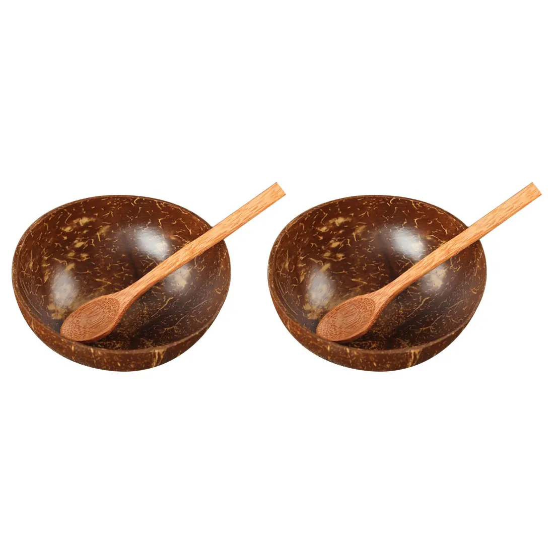 Набор столовых приборов винтажный натуральный кокосовый орех чаша и ложка