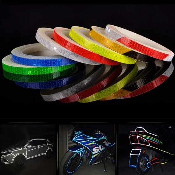 

8M Motorcycle Car Luminous Reflective Sticker Reflective Tape Bright Safety Auto Car Bicycle Cycling Reflector Tape