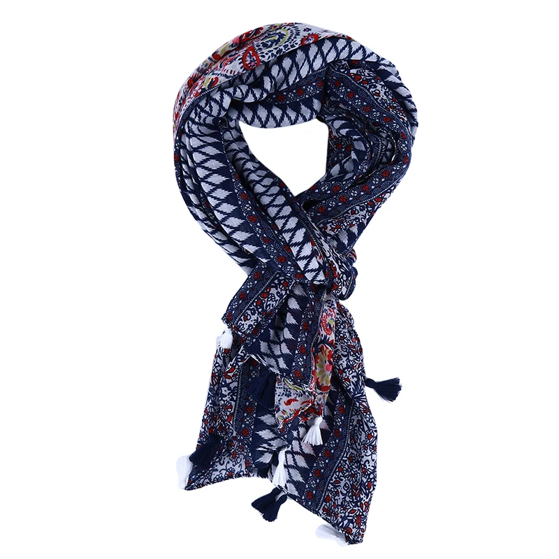 Этнические модные пляжные шарфы женские мягкие с принтом шали в западном стиле