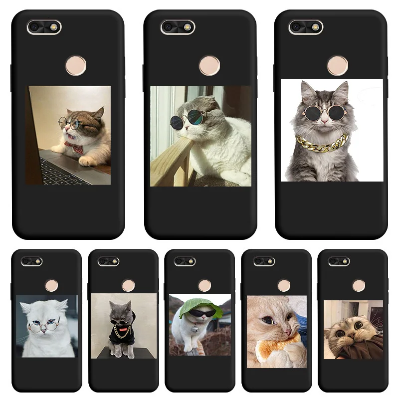 

Cute kitten Black TPU Shell Soft For Huawei Nova Lite 2 Case Cute Cartoon Edging Fundas For HUAWEI Nova Lite 2017 P9 Lite Mini