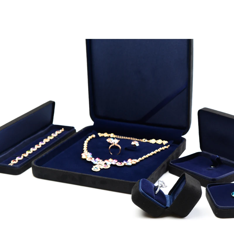 Oirlv High Quality Black Gift Box Microfiber Set Jewelry Storage Case Long Chain Organizer Bracelet Package