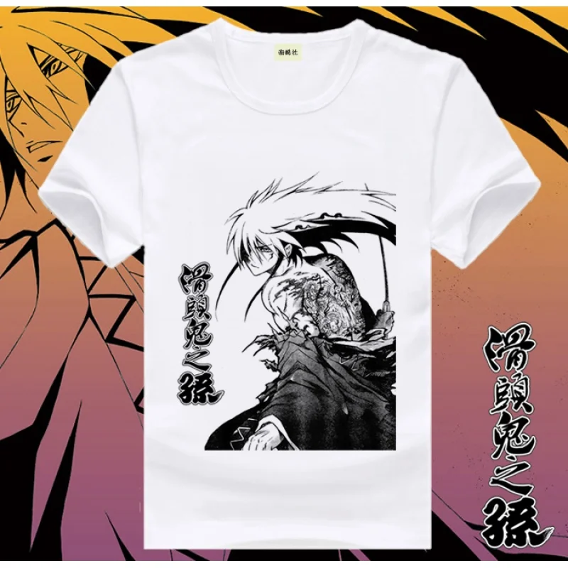 Nurarihyon no Mago Cosplay футболка NuraRikuo Cartoon Print T-Shirt Summer Graphic Tees Crew Neck Harajuku Casual Top Costume.