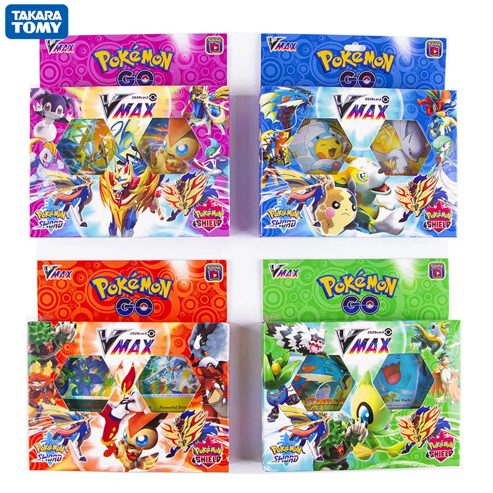 Новинка 2020 55 шт. карты Pokemon Vmax меч и экранированная картина блестящая