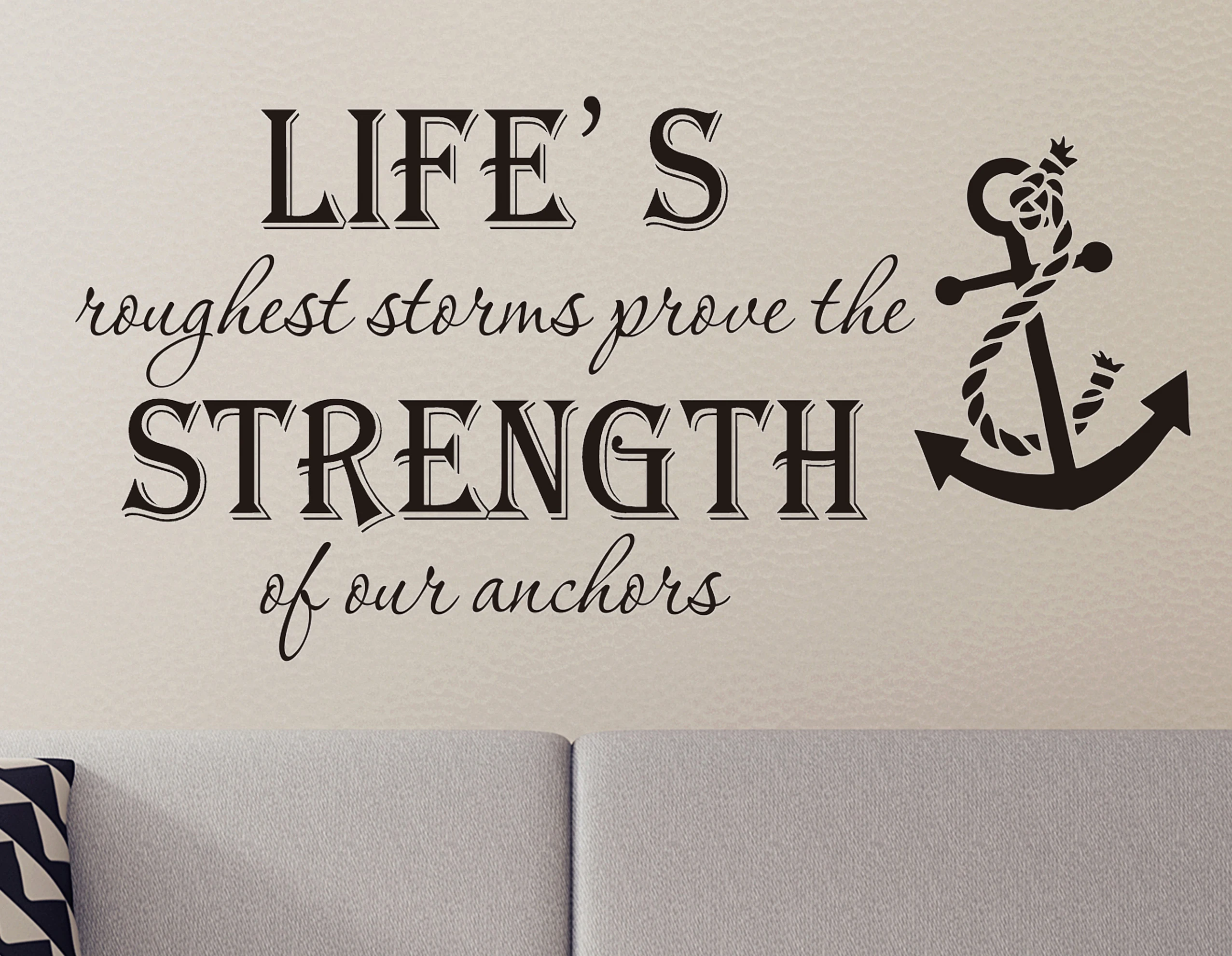 

LIFE'S ROUGHEST STORMS PROVE STRENGTH QUOTE Wall Art Stickers Wall Decals DIY Home Decoration Removable Room Decor Wall Stickers