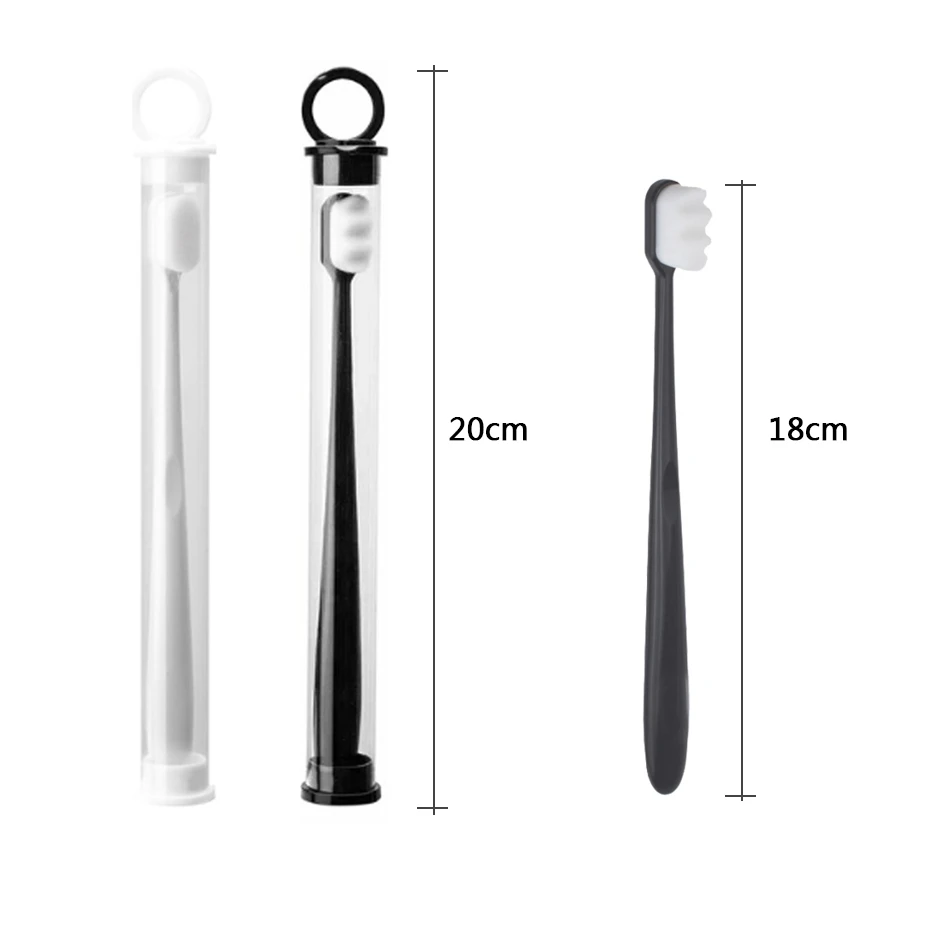 

10pcs Ultra-fine Toothbrushes Wave Nano Million Bristles Micro Soft Tooth Brush With Holder Portable Oral Care Eco Product Kit