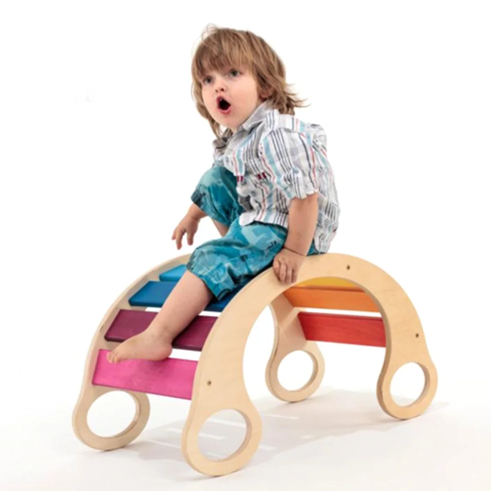 

XIHATOY Montessori Educational Toys Children's Rocking Chair Balance Board Colored Rock Climbing Gifts for Kid 2021 The Most Fun