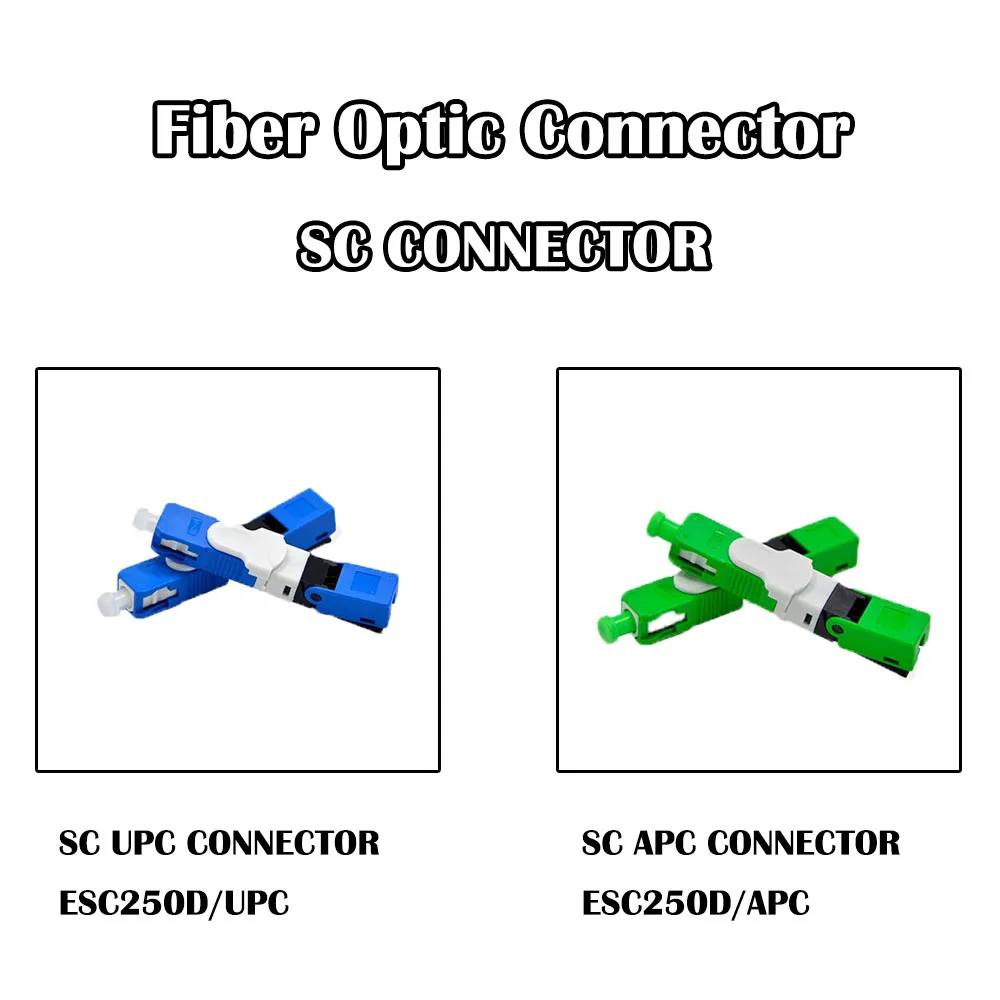 

100 шт. SC UPC/APC Волоконно-оптический разъем ESC250D встроенный SM одномодовый FTTH быстрое холодное соединение сети