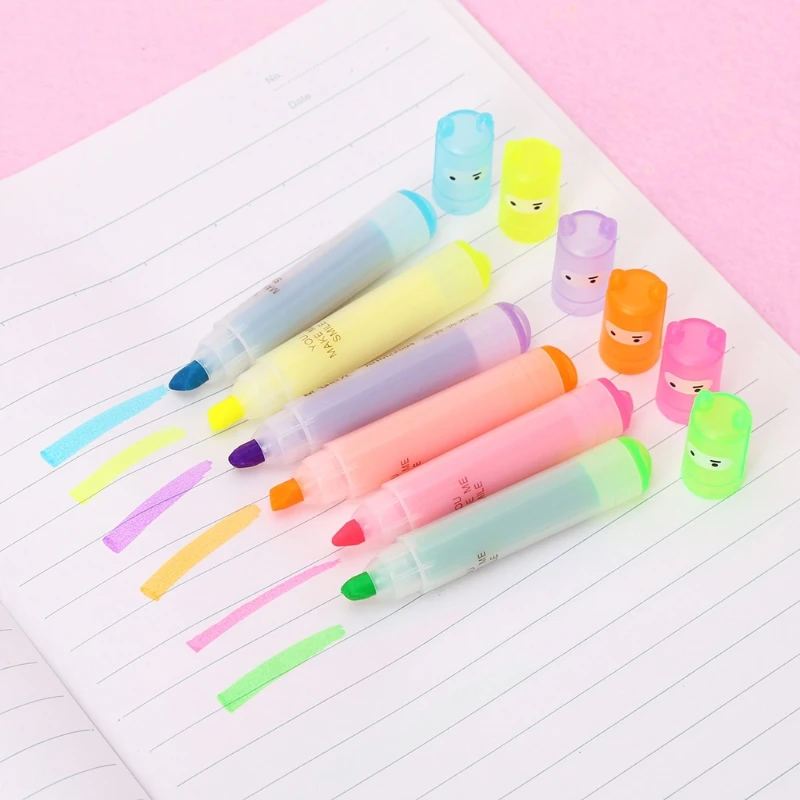 6 шт./компл. флуоресцентная ручка с креативной емкостью цветов креативные