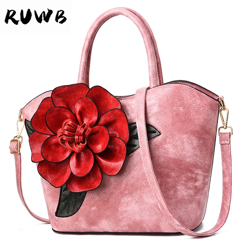 Женская уличная винтажная сумка RUWB через плечо с цветочным принтом для женщин