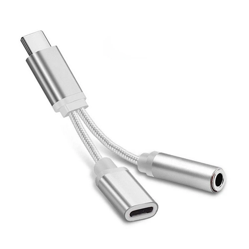 Переходник для наушников 2 в 1 с разъемом типа C на 3 5 мм аудиоразветвитель Samsung S20