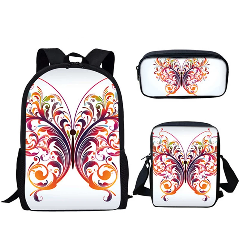 

Детский портфель с рисунком бабочки, ортопедический школьный ранец для девочек, портфель для учеников начальной школы, сумки для книг, 3 шт./...