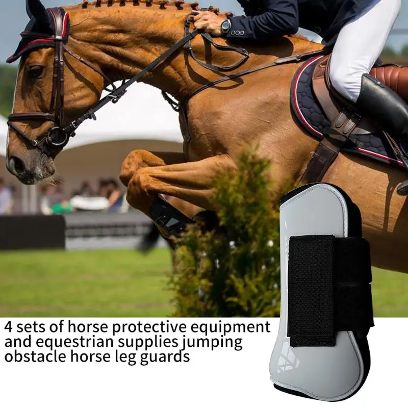 4 шт. амортизирующая Защита ног ПУ оболочка для верховой езды сухожилия ботинок