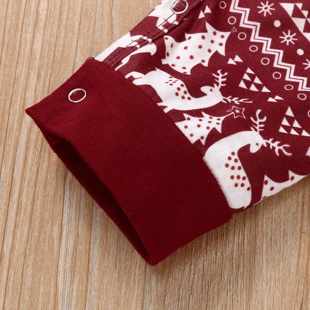 Christmas Newborn Infant Baby Boy Girls Father Mother Kids Romper Jumpsuit Matching Family Outfits Pajamas Sleepwear | Мать и ребенок