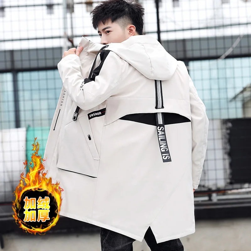 Мужская парка с капюшоном Linner длинная куртка армейского зеленого цвета меховым