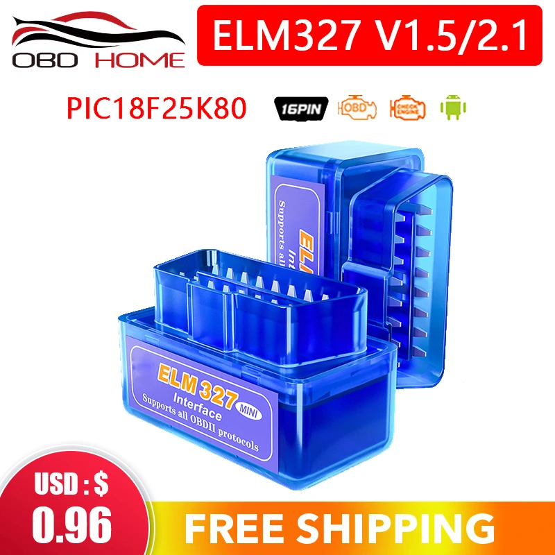 OBD2 MINI ELM327 V1.5 V2.1 Сканер Bluetooth Code Reader для Android Windows Авто диагностический сканер Odb2