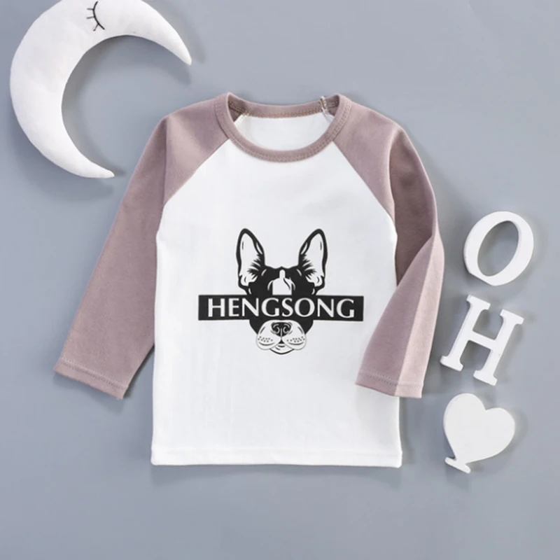 

baby Boy Girl Cartoon Funny T-shirt Kids spring autumn Tops 1 2 3 years cotton long sleeve Little Girls Casual Baby Clothes