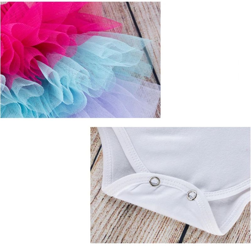 

Baby Suit Bodysuits Short Sleeve Cotton Cute One Birthday Skirt Summer Baby Clothing 3pcs Newborn Infant Baby Girls Clothes Sets