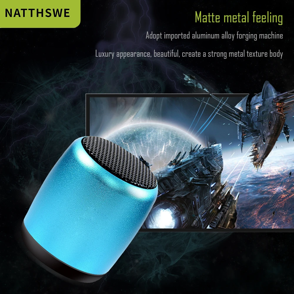 NATTHSWE M2 TWS металлический супер мини беспроводной Bluetooth динамик портативный
