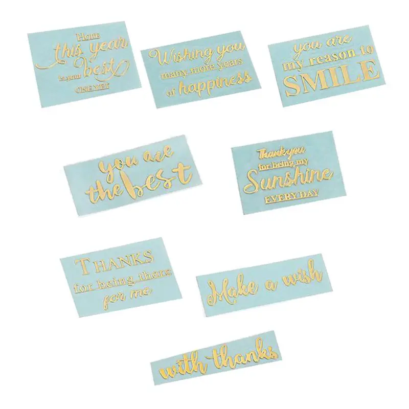 

2022 New 8Pcs Gold Foil Metallic Letters Stickers Copper Motive Power Letters Resin Projects Decor Best Wishes Jewlery Making
