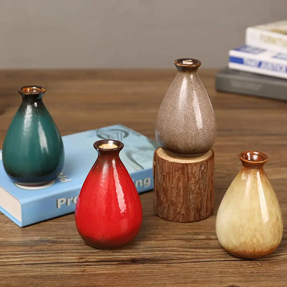 Керамическая Мини ваза изысканного дизайна гладкая глазурованная поверхность