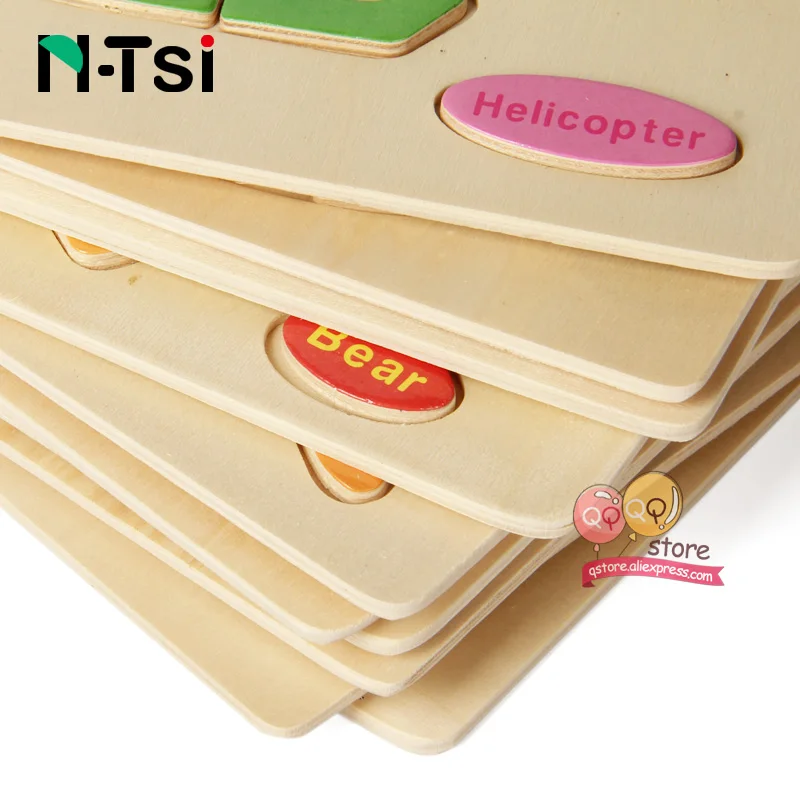 N-Tsi, детские деревянные головоломки, игрушки для малышей, Развивающие головоломки, Развивающие детские игрушки для детей, игры, Мультяшные животные, подарок, 3 года