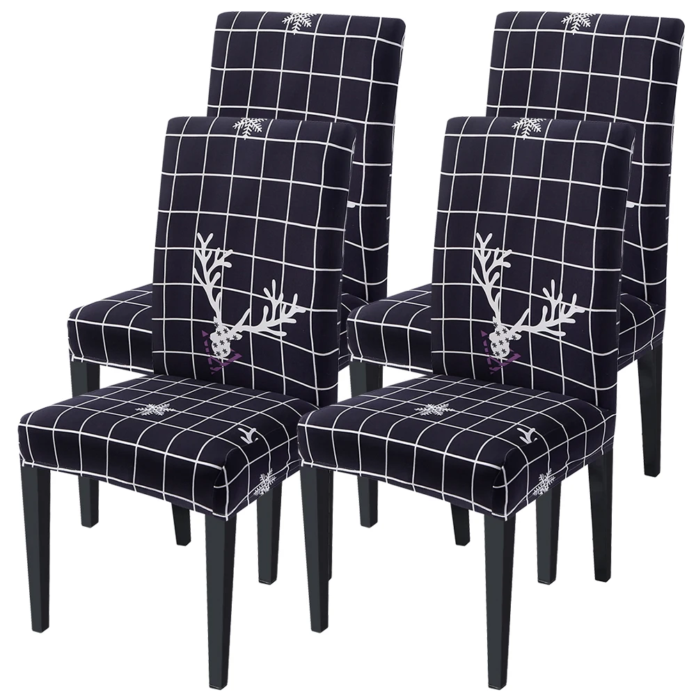 4PCs G 1/4/6 шт Рождество Обеденная чехлы для стульев съемным моющимся стрейч сиденья украшения на Рождество в гостиничных залах торжеств Вечерние - Цвет: 4PCs G