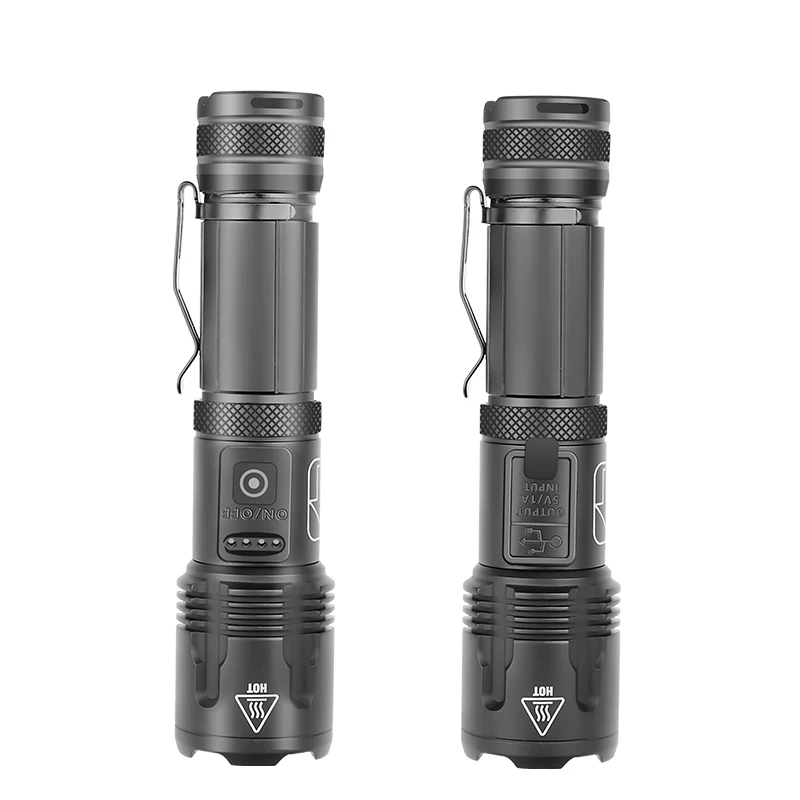 XHP100 High Quality 9-core Led Flashlight Zoomable Torch Usb Rechargeable 18650 or 26650 Battery Power Bank Function Lantern images - 6