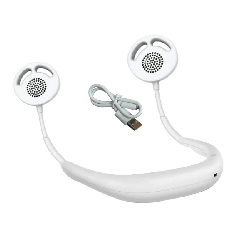 Портативный ручной вентилятор с двойной головкой три скорости шейный подвесной