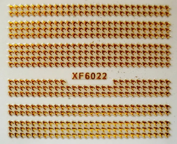 6022 3D клейкая наклейка Дизайн ногтей Наклейка для ногтей Роскошная наклейка украшение Брендовое искусство золотые полосы с волнообразными линиями Маникюр DIY - Цвет: 6022