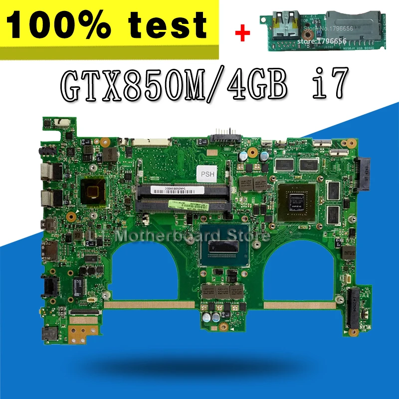 

send board+N550JK Motherboard I7 GTX850M For Asus Q550J G550JK N550J Laptop motherboard N550JK Mainboard N550JK Motherboard