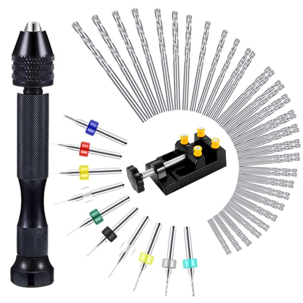 

37PCS Mini Engraving Drill Bits Mini Micro Drill Manual Hand Drill For Beads Watch Repair Tools HSS Twist Drills Rotary