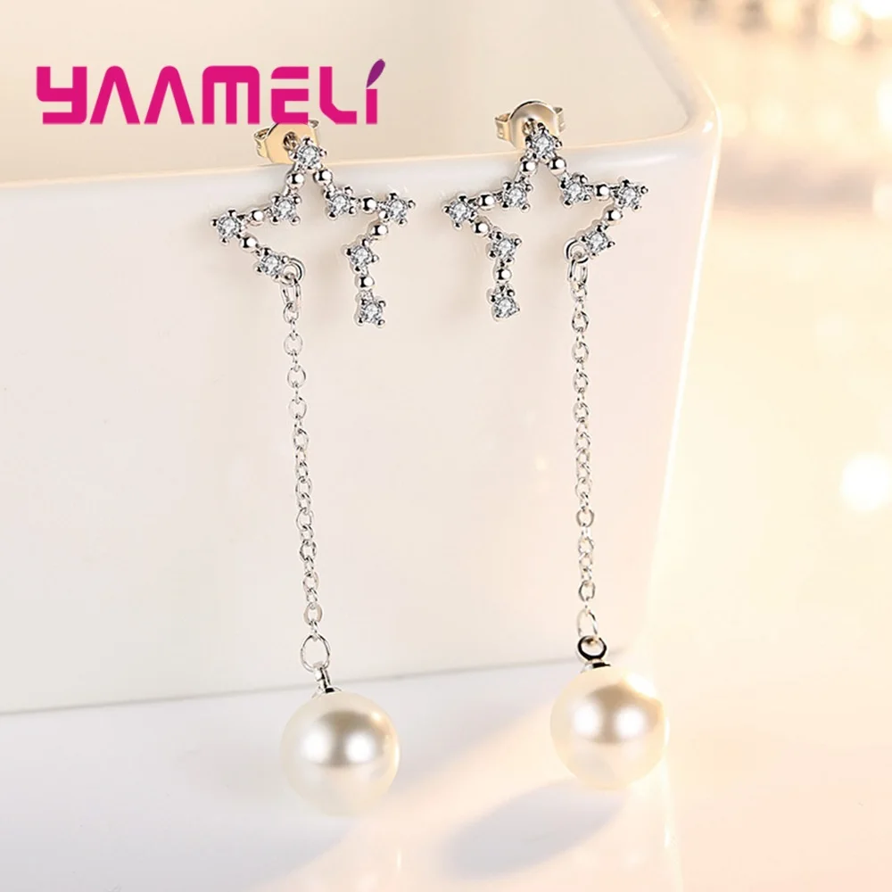 Хорошая продажа Женская Большая подвеска с круглой жемчужиной серьги-капли/со
