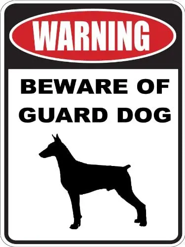 

10"X14" WARNING BEWARE OF GUARD DOG DOBERMAN PINSCHER dog lover aluminum novelty street sign.