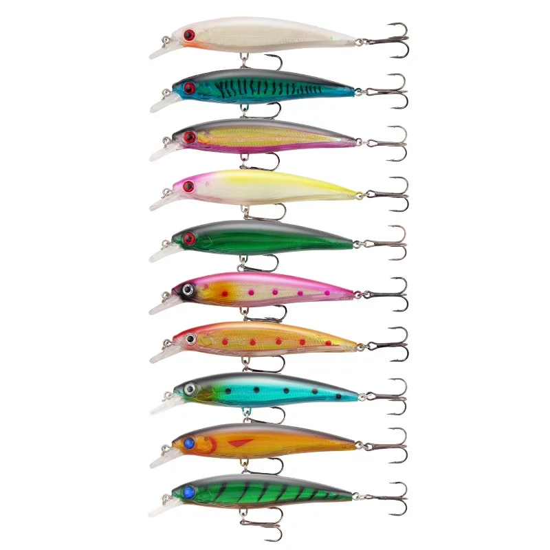 

Laser Fishing Lure Ring Beads Ten-color Minnow 11.2cm13.2g Strengthen Three Hooks and Tilt-mouth Bait
