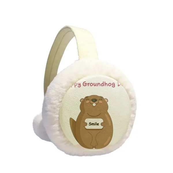 

Теплые наушники Happy Groundhog, зимние наушники из искусственного меха, складные, плюшевые, для улицы