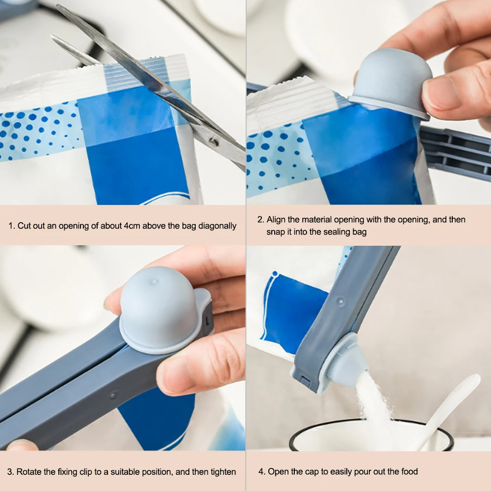 

Pourable Food Preservation Sealing Clip Tea Moisture-Proof Sealing Clip Discharge Spout Plastic Bag Clip