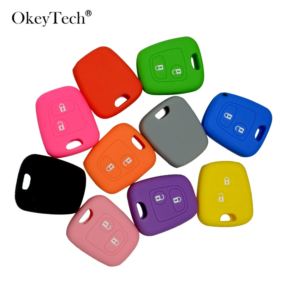 

Силиконовый чехол для автомобильного ключа с 2 кнопками для Citroen c4 c5 Berlingo; Picasso Xsara Picasso Aygo для Peugeot 206 207 307 107 406 408
